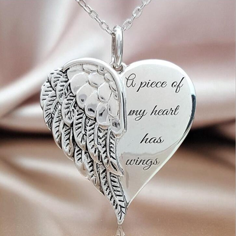 CDE Colliers et Boucles doreilles Ensemble pour la F/ête Des M/ères Cadeau Ensemble de Bijoux Femme Pendentif Coeur Aile dange Orn/é de Cristaux Swarovski Collier Femme avec Paquet Exquis