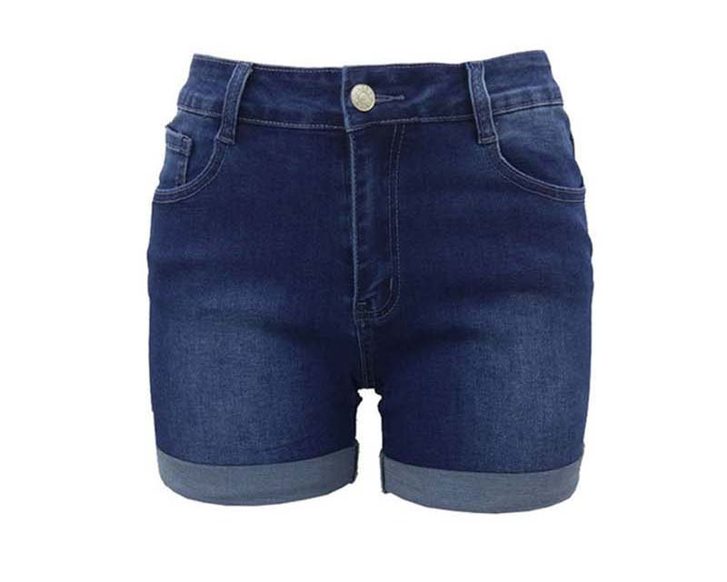 

2020 Women Short Jeans Cuffs Bleached Slim Middle Waist Denim Short Pants Short Jeans Sexy Night Club Wear Free Shipping, Y-dk006 deep blue
