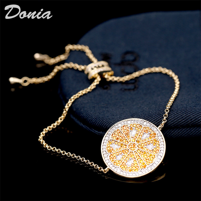 

Donia jewelry luxury bangle party European and American fashion home classic orange micro-inlaid zircon ladies designer birthday gift