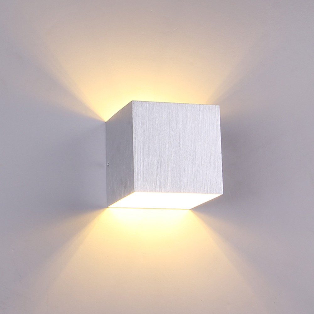 Lightess 6W Led wandleuchten innen Doppel Acryl-Kristall LED-Aluminium-Wandlampe moderne minimalistische Wandleuchte,kaltes Wei/ß