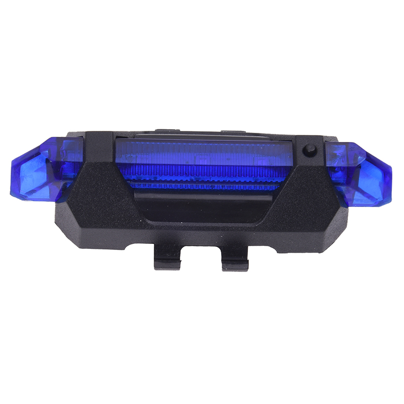 

5LED Bicycle Rear Tail Lights Flash USB Rechargeable Bike Safety Lamp Waterproof, Black+Blue
