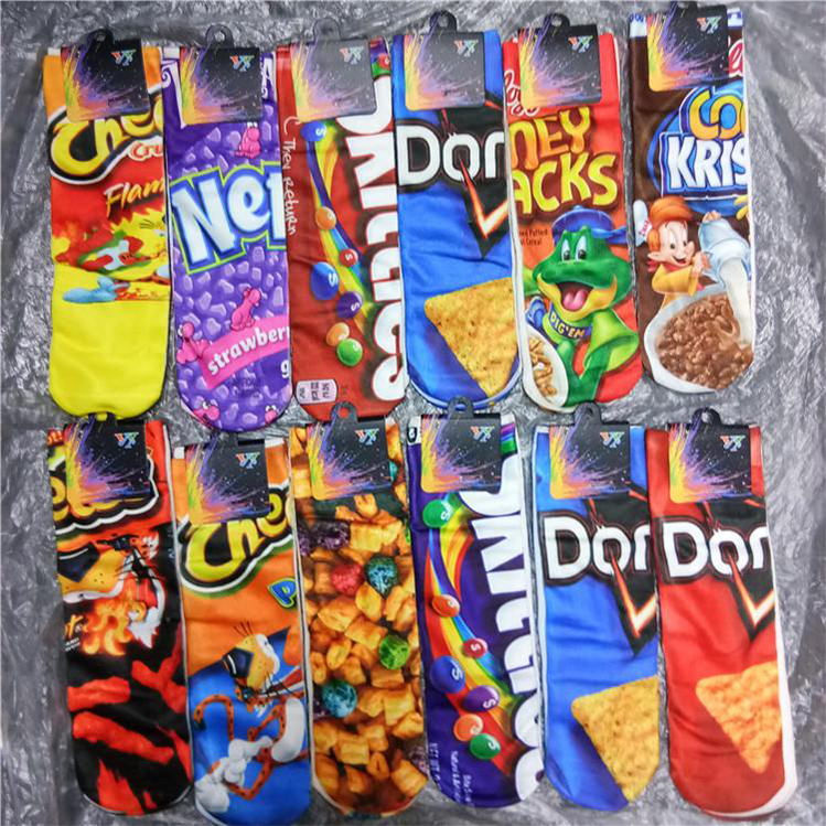 

3D Printed Sock Cartoon Socks Cheerleader Basketball Long Socks Girls Boys Food 3d Printing Adult Sports Stocking Customized