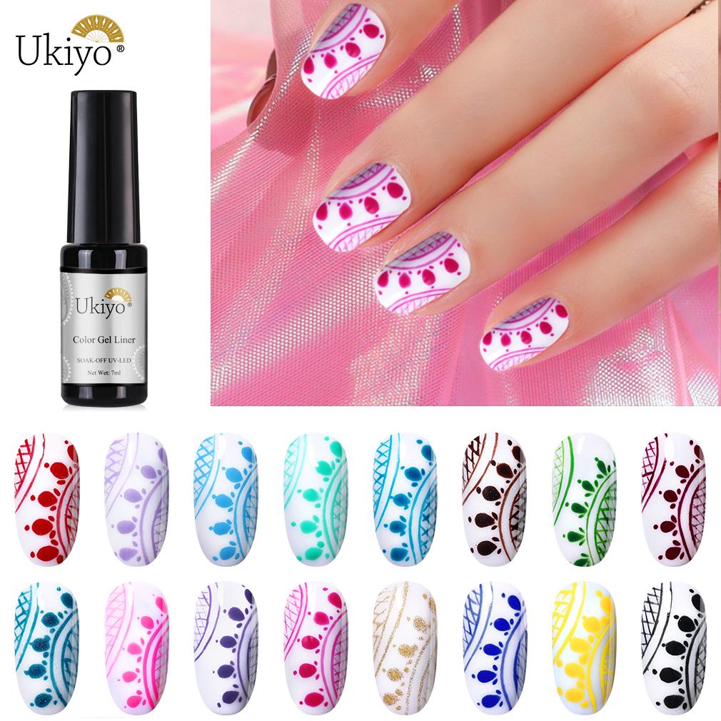 

Ukiyo UV LED Liner Color Gel Nail Polish Soak Off Varnish Manicure Salon Nail Art Painting Line Painted Nail Gel Varnish, 1901