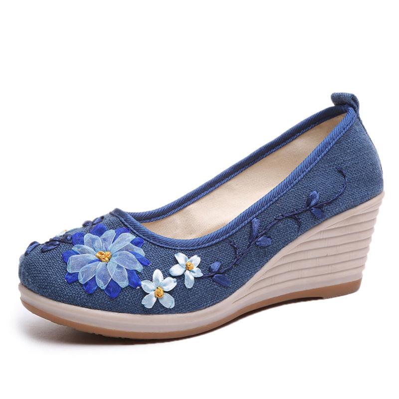 embroidered womens shoes