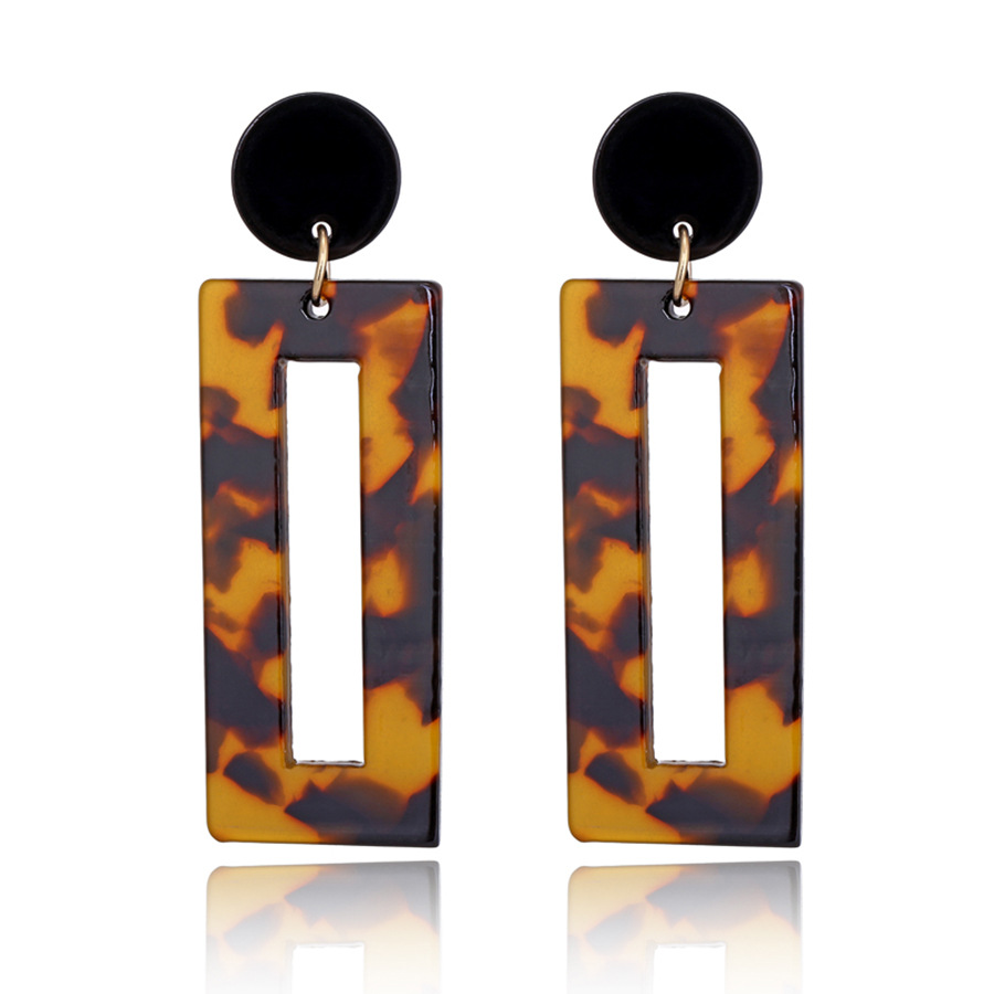 

11 Colors Leopard Acrylic Earrings for Women ZA Geometric Square Circle Round Acrylic Drop Dangle Earrings Women Fashion Christmas Jewelry