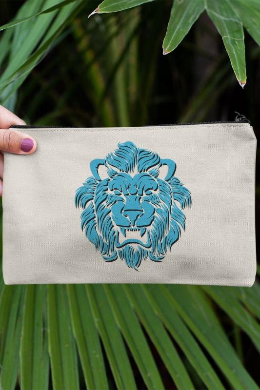 

Angemiel Clutch Blue Color Noble Lion Portfolio Hand Makeup Bag