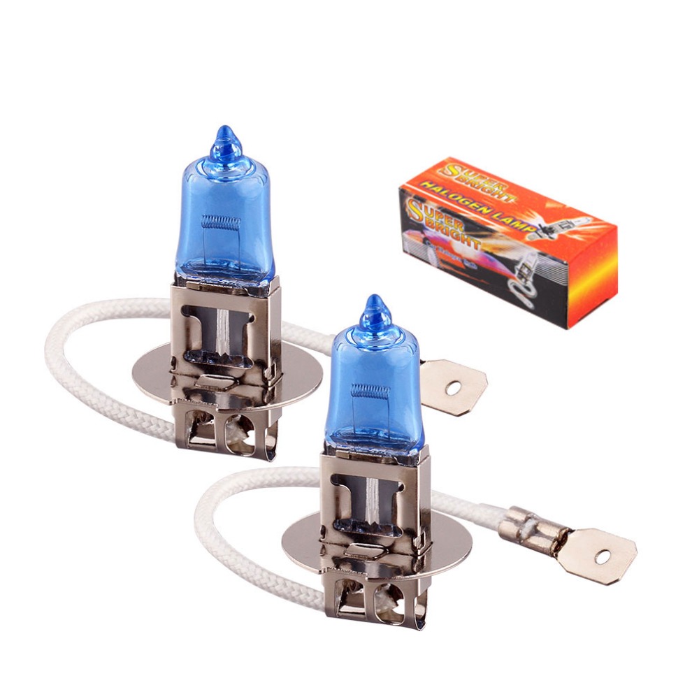 

2pcs H3 Super Bright White Fog Auto Halogen Bulb 55W Car Head Lamp Light 12V Car Styling Light Source Parking