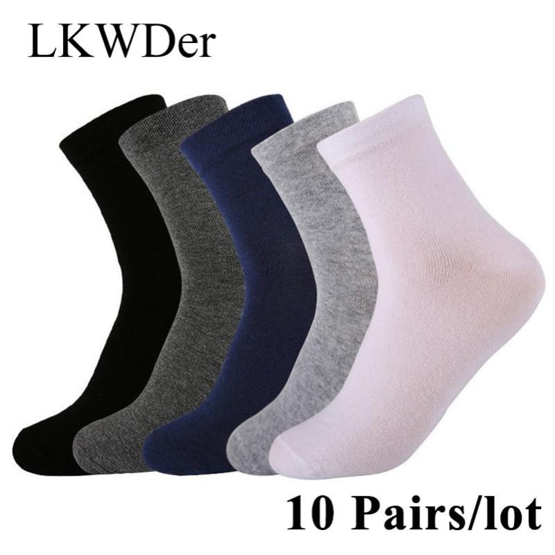 

LKWDer 10 Pairs/lot 2020 Mens Cotton Socks New style Black Business Men Socks Breathable Autumn Winter for Male Meias Calcetines, A black