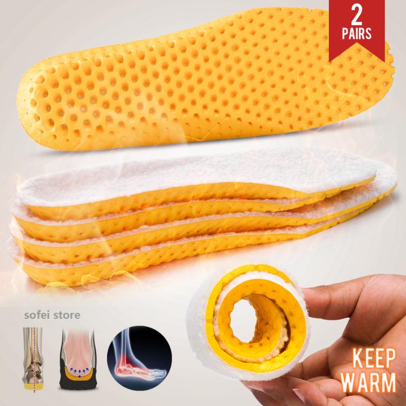 

Winter Warm Wool Insoles Honeycomb Breathable Sport Insole Shoes Pad for Men and Women cushions