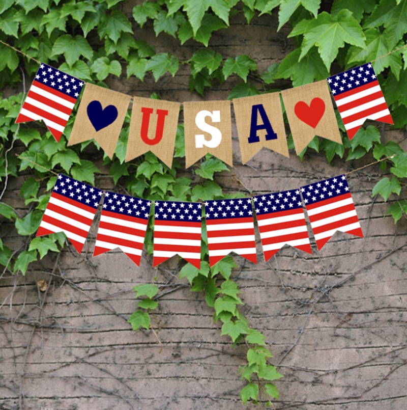 

USA Swallowtail Banners Independence Day String Flags USA Letters Bunting Banners 4th of July Party Decoration Free Shipping DSL-YW3133