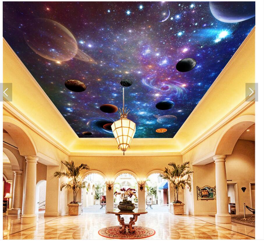 

3d ceiling murals wallpaper custom photo Colorful starry sky vast universe galaxy background home decor living room wallpaper for walls 3 d, Non-woven wallpaper