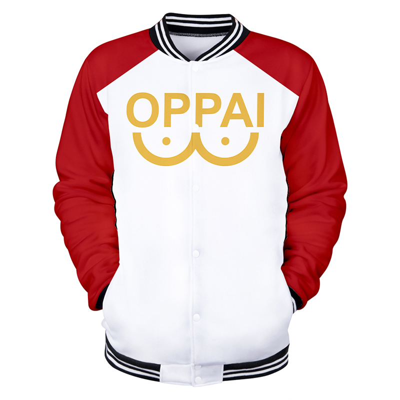 

Japanese Anime One Punch Man 3d Baseball Jacket Coat Men Women Long Sleeve 3D Saitama Oppai Cosplay Hoodie Sweatshirt