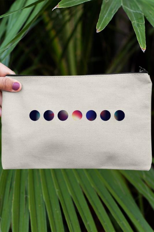 

Angemiel Clutch Moon Phases Portfolio Hand Makeup Bag