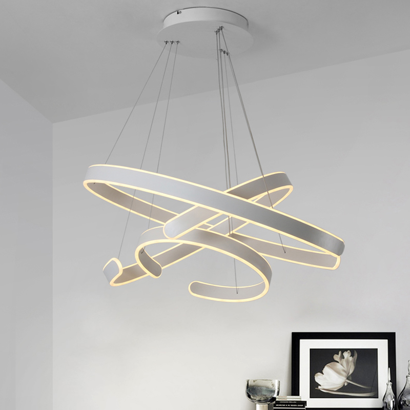 

AC90-264V Modern pendant lights for living room dining room Geometry Circle Rings acrylic aluminum body LED Lighting ceiling Lamp