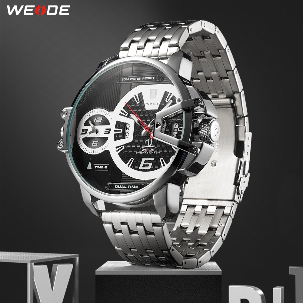 

WEIDE Men Sports Military Stainless Steel Strap Auto Date Quartz Movement Analog Male Clock Hours Wrist Watch Relogio Masculino LY191213, Uv1702-2c