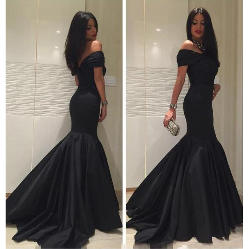 

Black Satin Mermaid Evening Dresses Sweetheart Backless Long Party Prom Dresses Formal Evening Gowns robe de mariee 2020