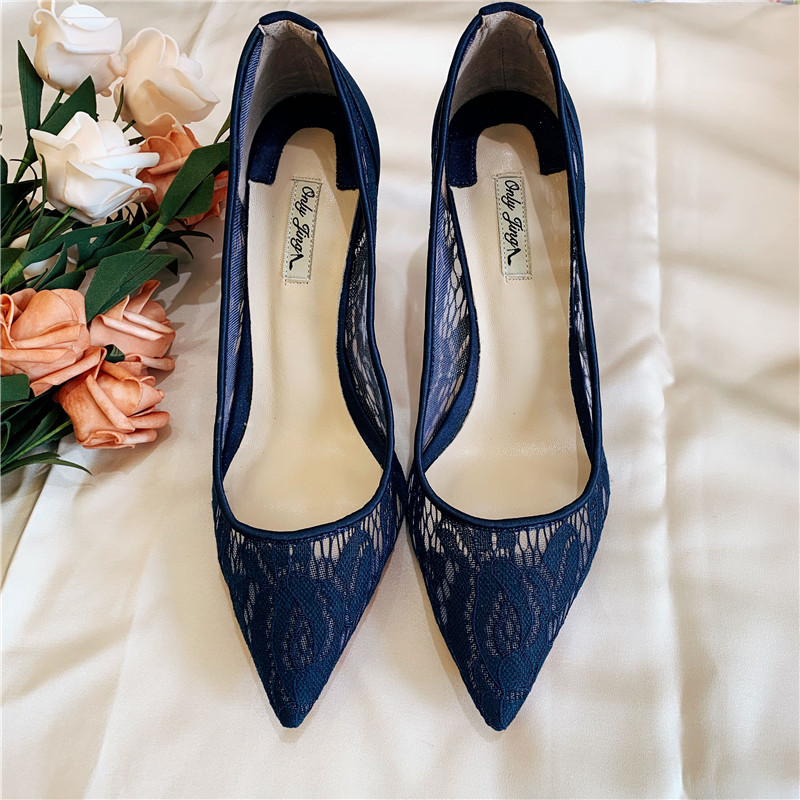 escarpins bleu marine pas cher