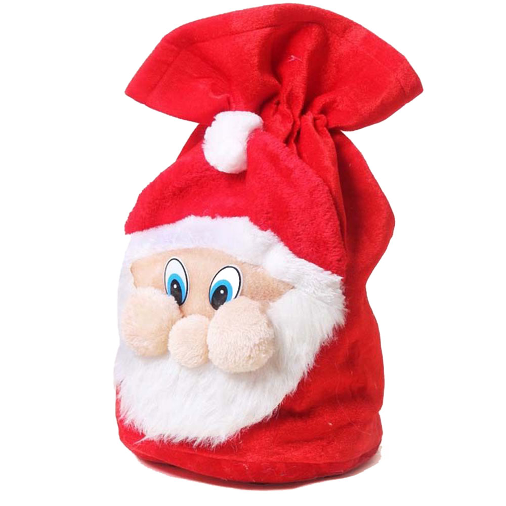 

New Santa Claus Face Gift Drawstring Bag Polyester Christmas Decoration