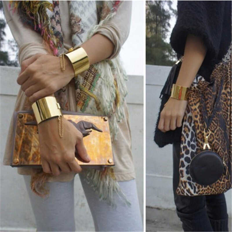 

Fashion Unisex Wide Cuff Bracelets & Bangles Gold Silver Color Alloy Open Big Male Female Bangle Bracelet Jewelry