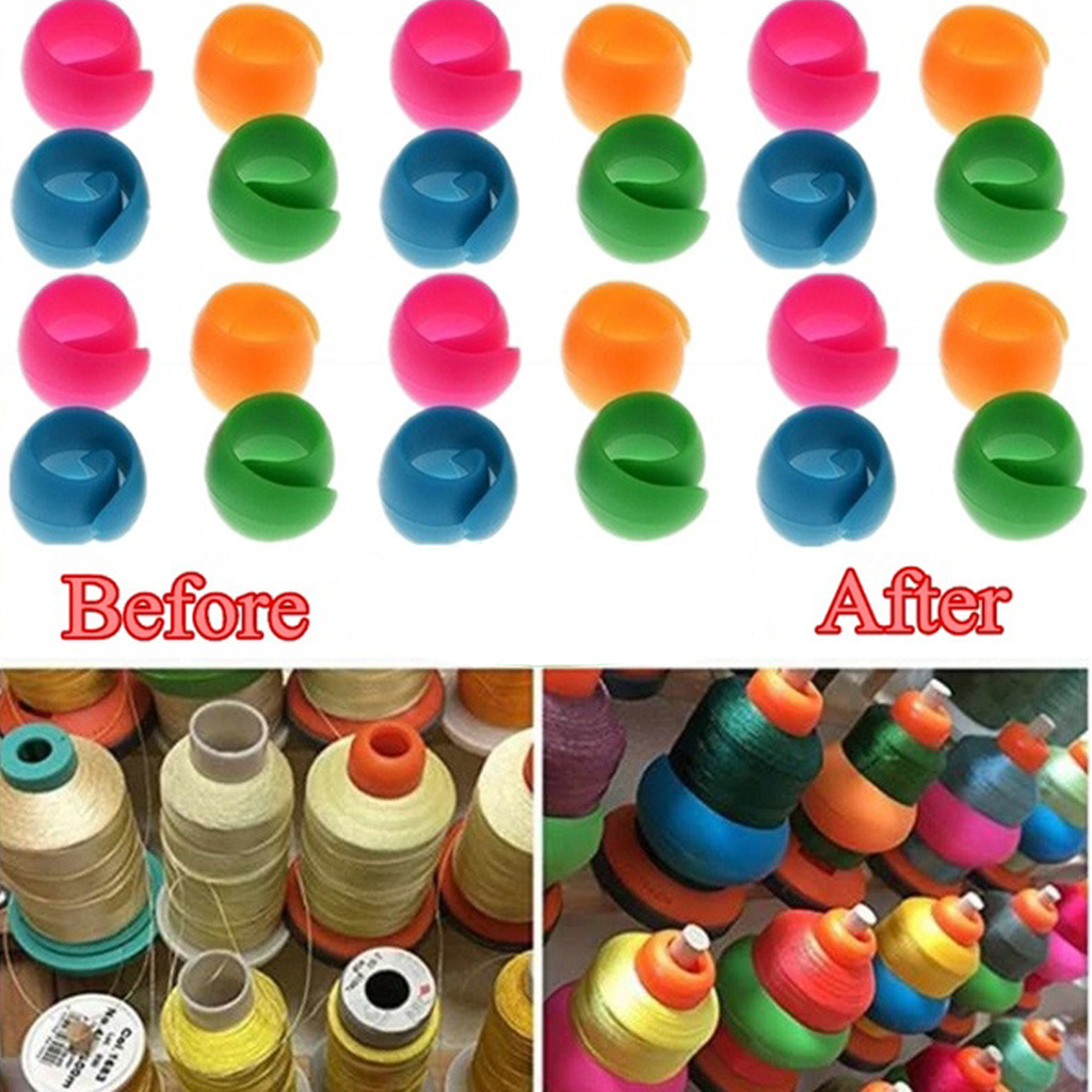 

96 pcs multicolour silicone thread spool huggers, reusable design can allow you to use these over and again for years, Black