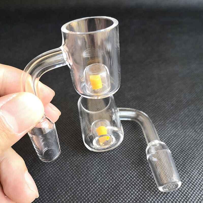 

25mm Yellow Cadmium Core Reactor Quartz Banger Smoking Pipe flat top Thermochromic thermal 10mm 14mm 18mm For Hookahs Glass Bong Oil Rig