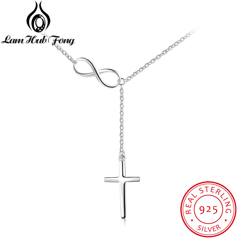 

Cross & Infinity Solid 925 Sterling Silver Pendant Necklace Women Fine Jewelry Best Christmas Gift for Ladies (Lam Hub Fong