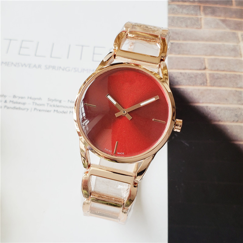 

Fashion brand simple Stately Ladies Watch 34mm Dial Stainless steel Dial/Strap Quartz Wristwatch, Slivery;brown