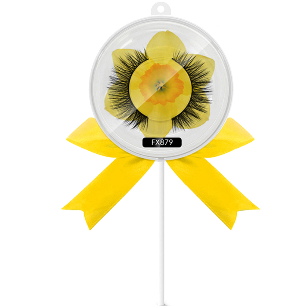 

Lollipop Design 3D Faux Mink Hair Eyelashes Handmade Thick Long Curly Lashes Extension Natural Eye Makeup Tools