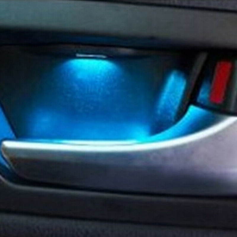 

4Pcs/Set Car Door Bowl Handle LED Ambient Atmosphere Light Interior Accessories Ice Blue