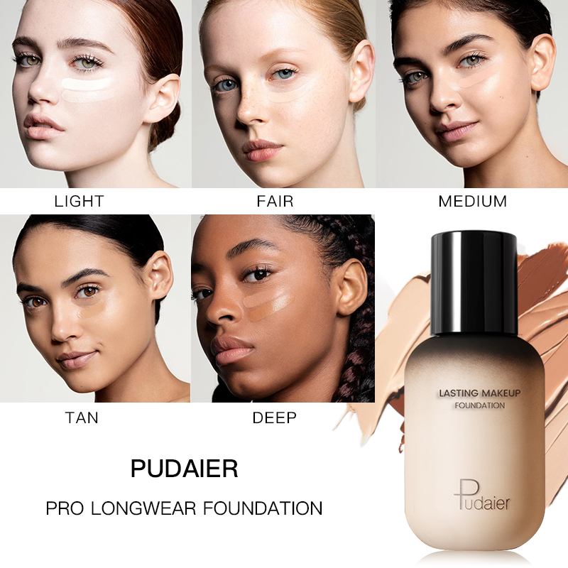 

40 Colors Foundation Pudaier New 40ML Various Color Changing Liquid Foundation Makeup Change To Your Skin Tone By Just Blending, As picture show