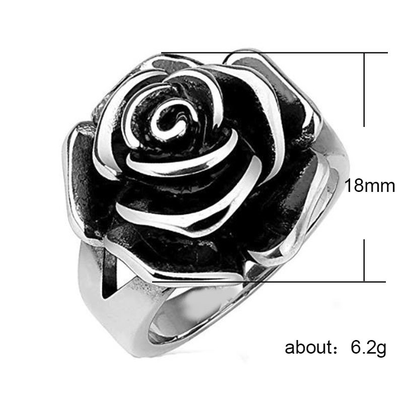 

Vintage Personality Rose Ladies Rings Simple Fashion Flower Wedding Engagement Rings for Women Banquet Party Jewelry anillos