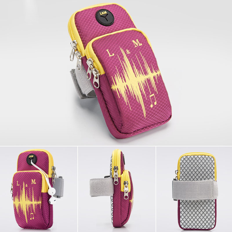 

Running Sport Armband Waterproof Gym Walking Arm Bag for 7 6S Plus Samsung Huawei H7JP, As show