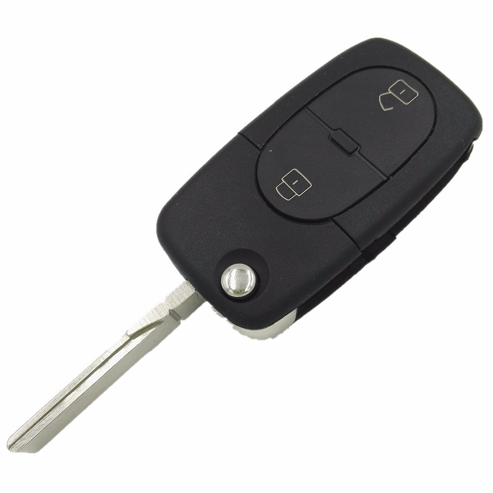 2 Buttons Remote Flip Car Key Cover Round Blank For Vw Volkswagen Golf ...