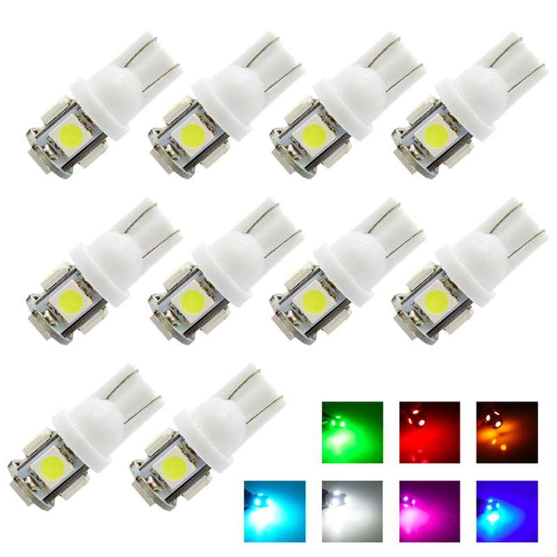 

AZGIANT 10pcs Mini T10 5-SMD LED Wedge Bulbs Car Inside Reading Light 5SMD-3CHIP Technology LED W5W 194 147 152 158 159 Lamp, As pic