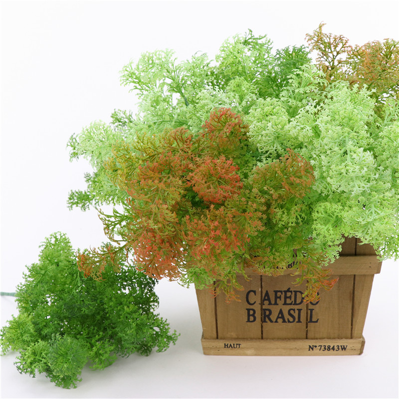 

Pinus Artificial Green Plants Grass Fake Floral Plastic Bryophyte Leave fake plant artificial flower branch, 35cm red green