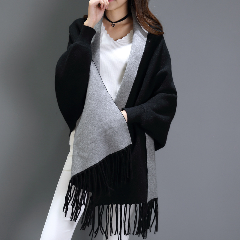 cashmere wrap with sleeves