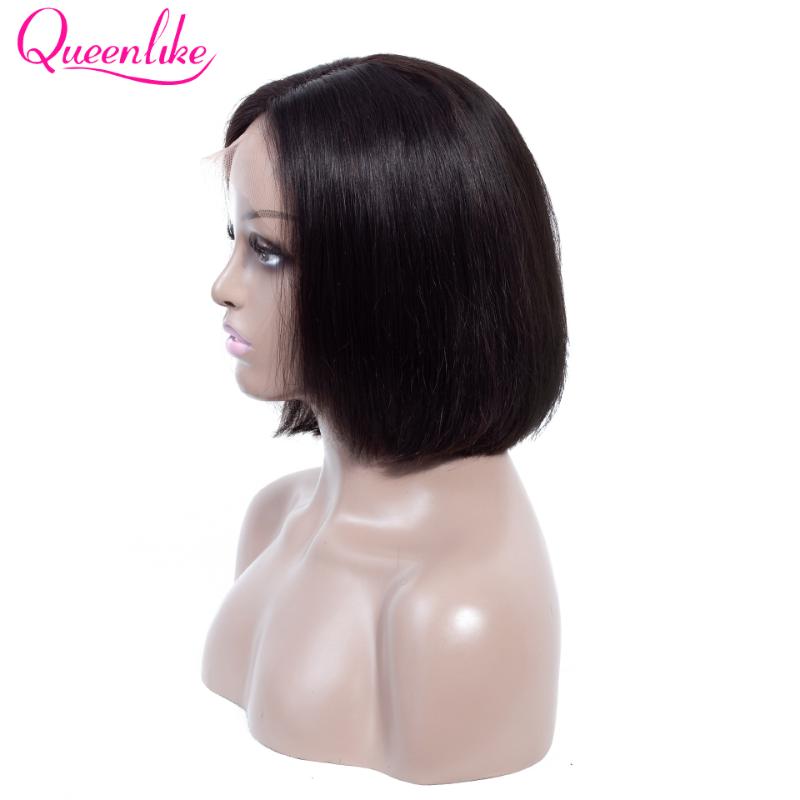 

Queenlike Lace Frontal Bob Wig With Pre Plucked Hairline Brazilian Remy Hair For Black Women Short Lace Frontal Human Hair Wigs, As pic
