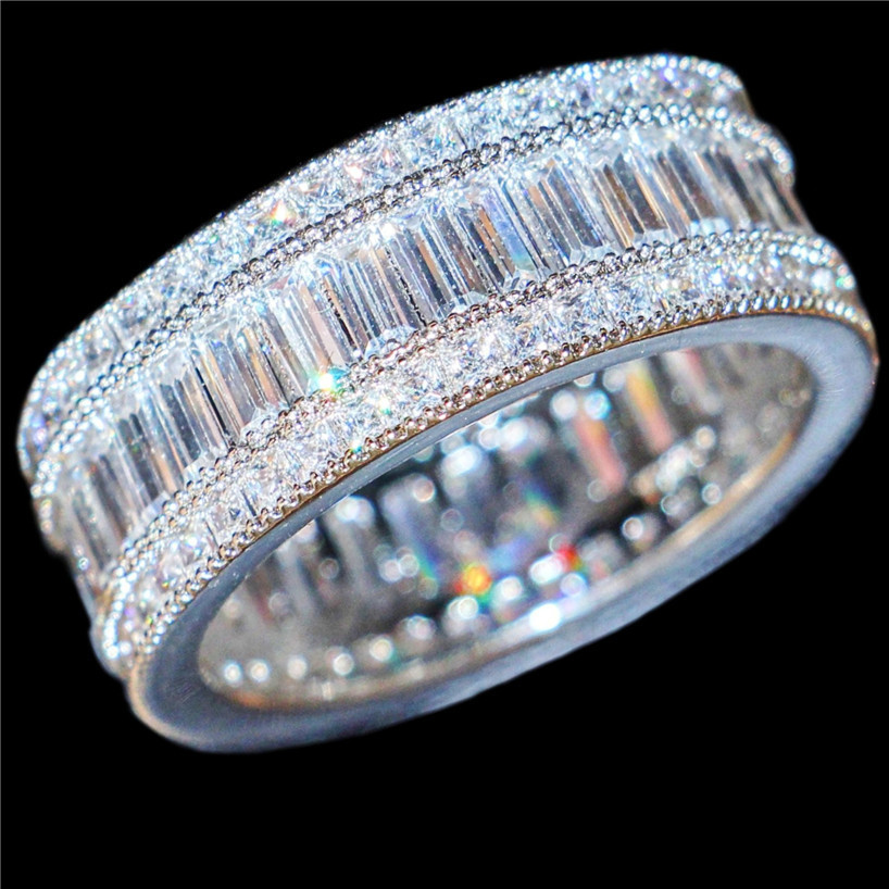

Choucong Jewelry Luxurious 10kt White Gold Filled Square Pave Setting Full Zircon Cz Stone Cocktail Wedding Band Rings For Women J190715