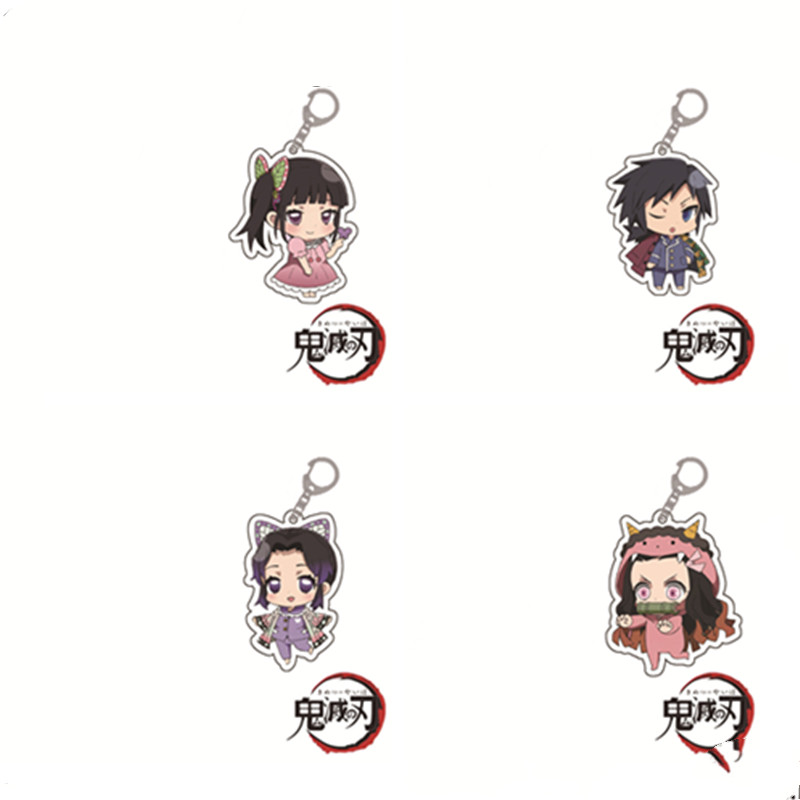 

Hot Anime Demon Slayer Kimetsu no Yaiba Keychain Kamado Tanjirou Kamado-Nezuko Tomioka Giyuu Acrylic Key Chain 12pcs Wholesale