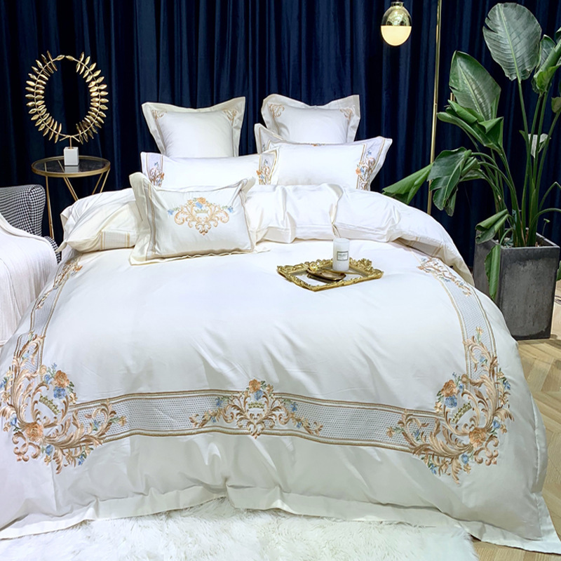 

Free Shipping Chinese Troditional Embroidery Home Textile 100% Pure Egyptian Cotton Luxurious High-Level Villa 1.8m Bedding Set, Four pieces