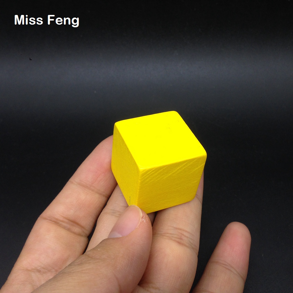

B181 / 1 pcs 2.5 cm Yellow Color Wooden Cube Jenga Blocks Skill Stack Grown Up Toys Tower Collapses Games Kids Gifts