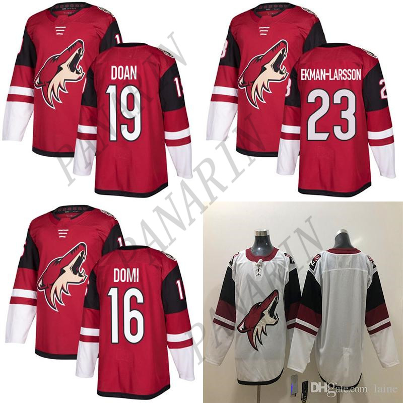 

Phoenix Arizona Coyotes Stitched Mens 81 Phil Kessel 16 Max Domi Jersey 23 Oliver Ekman-Larsson Red White Blank Breathable Hockey Jerseys, Wine red