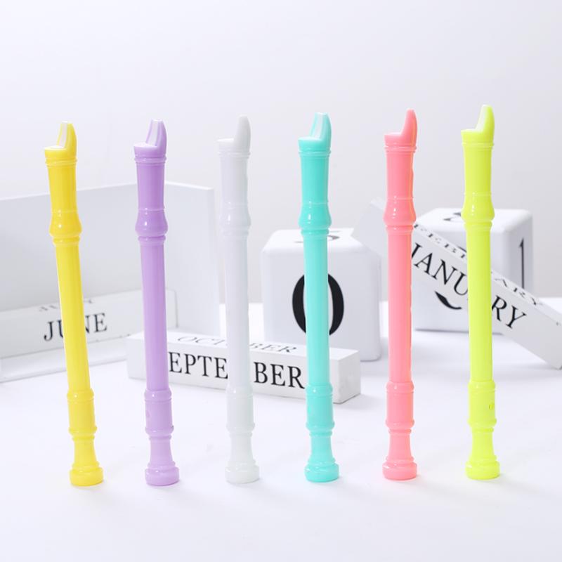 

12pcs Candy Colored Flute Gel Pen Novelty Kawaii Cute Stationery Item Thing For School Accessories Office Supply Store Material