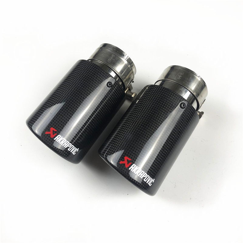 

Universal car style exhaust tip carbon fiber exhaust muffler pipe Akrapovic Curly edge Glossy Muffler tail end tips