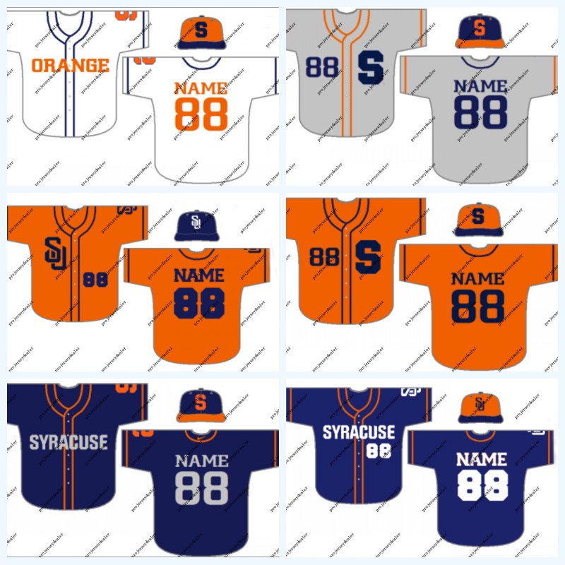 

Syracuse Orange NCAA College Baseball Jersey For Mens Womens Youth Double Stitched Name & Number High Quailty Mix Order Free Shipping, White 2