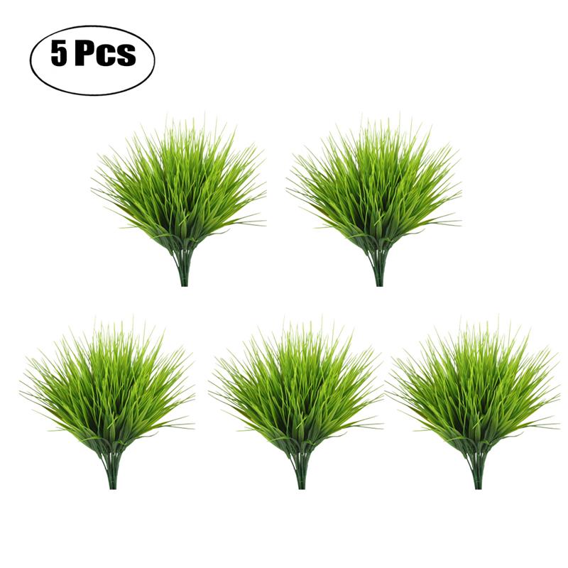 

5PCS/Set Artificial Grass Plant Decorative Bendable Fake Plant Fake Grass Decoration Supplies For Home Office, 5 pcs