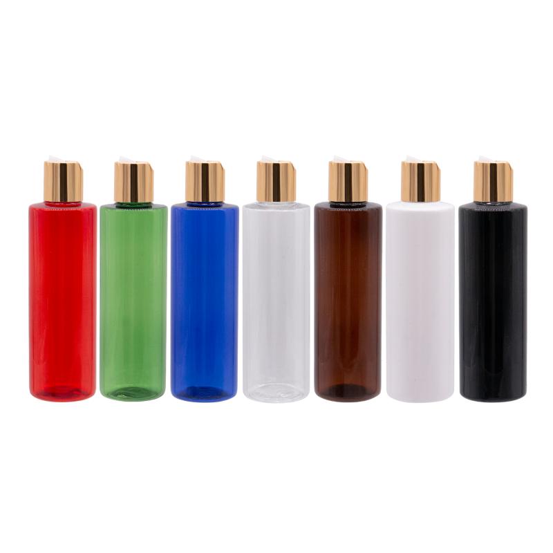 

250ml x 25 Empty Shampoo Plastic Bottles Screw Press Caps DIY 250cc Lotion PET Bottle With Gold Lid Cosmetic Packaging Bottles