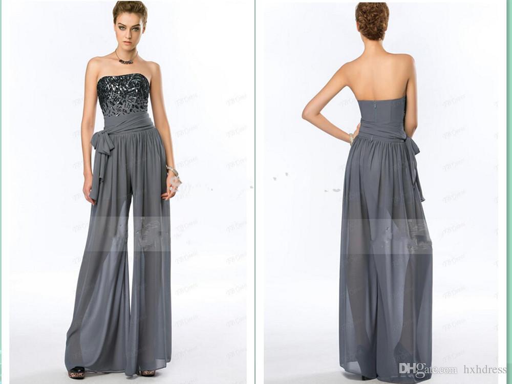 

vestido de renda summer style Jumpsuit beading sexy robe de soiree 2019 new style long evening dress with pants Formal gown, Champagne