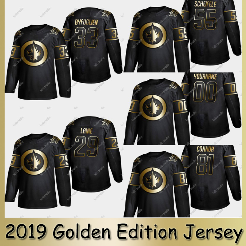 

2019 Golden Edition 12 Kevin Hayes Winnipeg Jets 15 Matt Hendricks Jersey Blake Wheeler Mark Scheifele Kyle Connor Patrik Laine Bryan Little, Black