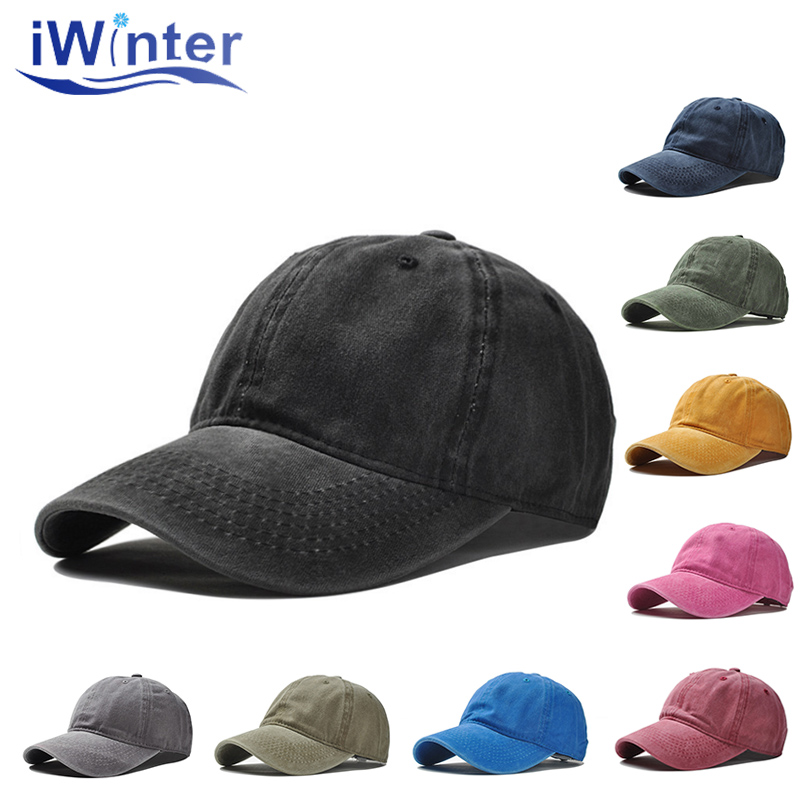 

Spring Summer Baseball Cap Retro Washed Cotton Pure Color Men Women Multi-Color Simple Visor Cap Stitching Dad Hat Bone, Orange